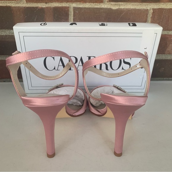 Caparros Womens Pink Pizzle Satin Peep Toe Casual Ankle Strap Sandals US 8 M NEW - Picture 6 of 9